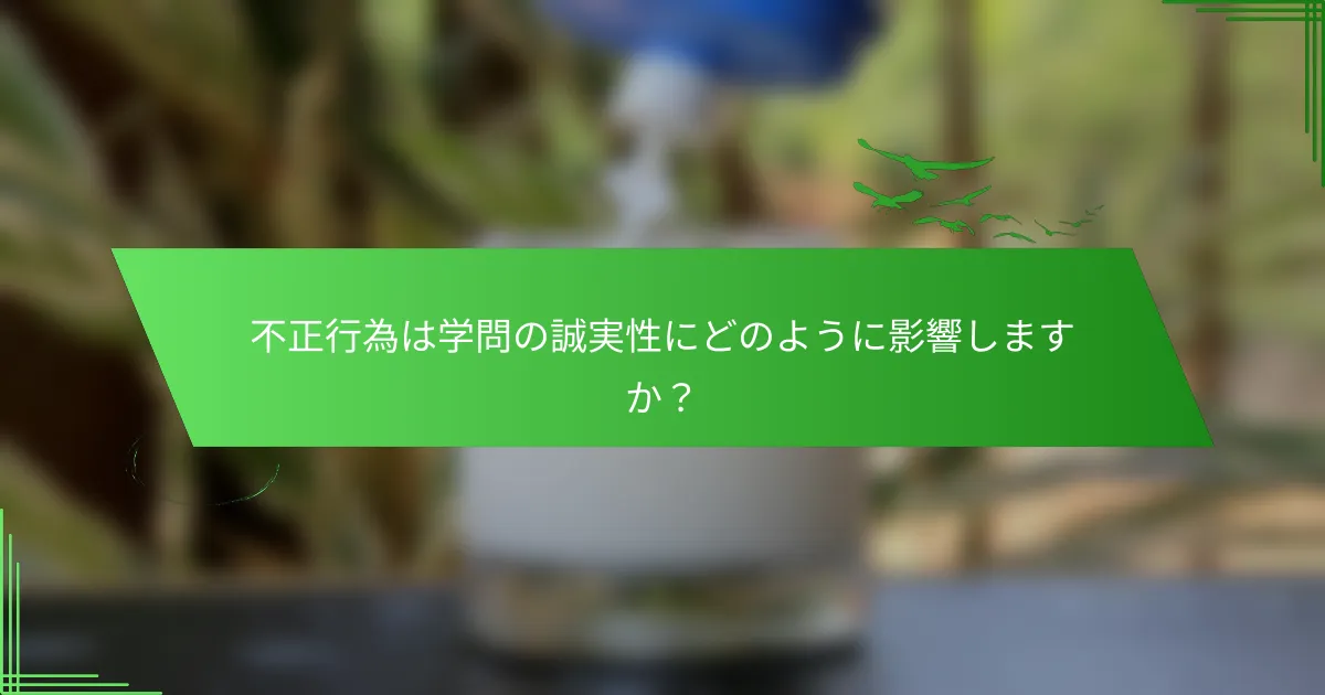 不正行為は学問の誠実性にどのように影響しますか？