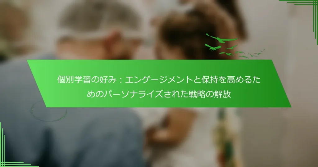 個別学習の好み：エンゲージメントと保持を高めるためのパーソナライズされた戦略の解放