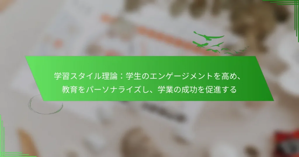 学習スタイル理論：学生のエンゲージメントを高め、教育をパーソナライズし、学業の成功を促進する