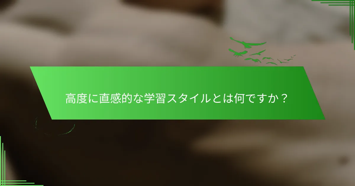 高度に直感的な学習スタイルとは何ですか？