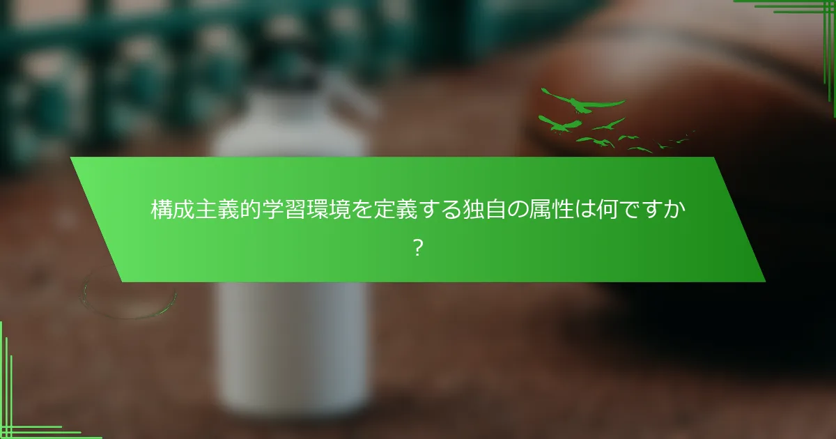 構成主義的学習環境を定義する独自の属性は何ですか？