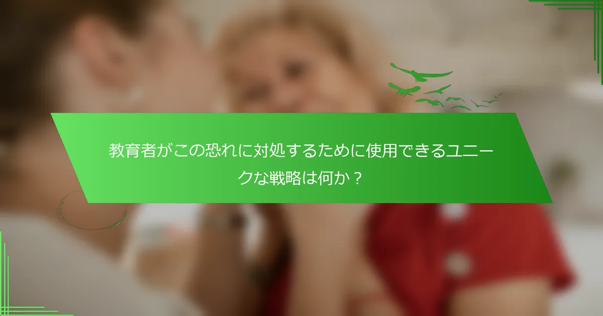 教育者がこの恐れに対処するために使用できるユニークな戦略は何か？