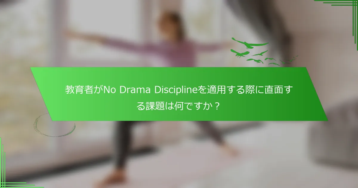 教育者がNo Drama Disciplineを適用する際に直面する課題は何ですか？