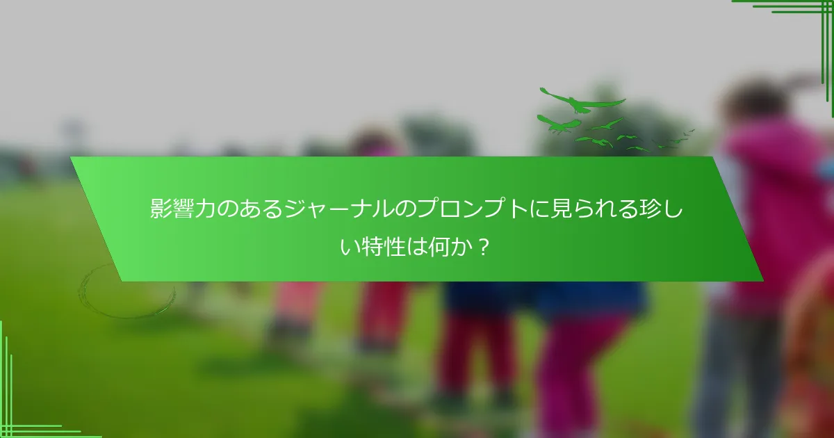 影響力のあるジャーナルのプロンプトに見られる珍しい特性は何か？